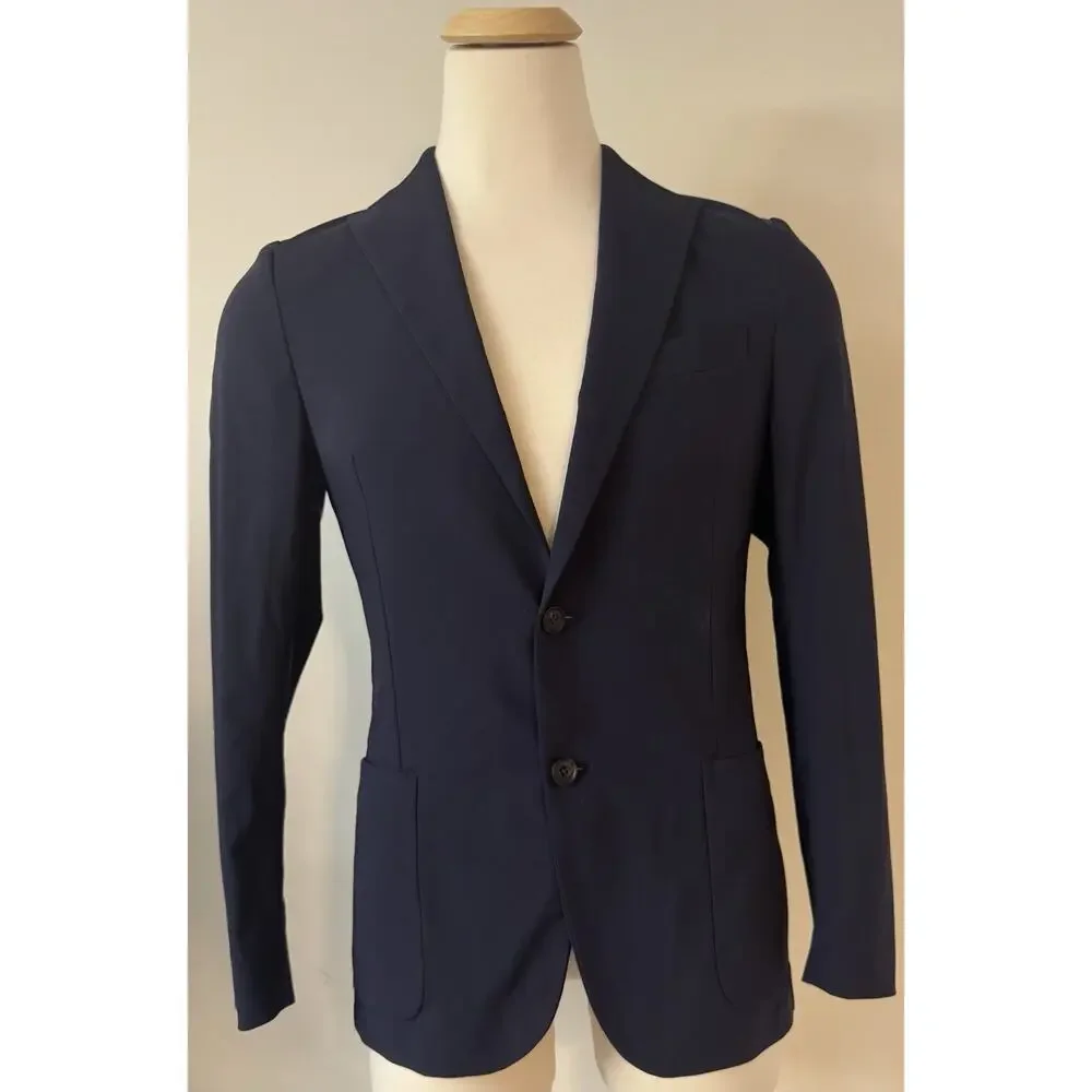 New With Tags Corneliani Navy Blue Stretch Blazer Jacket Size 50R/40R $1595.00